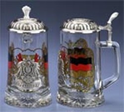 Germany Glass German Beer Stein Mug